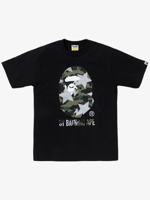 STA OVER PRINT 1ST CAMO BY BATHING APE TEE black