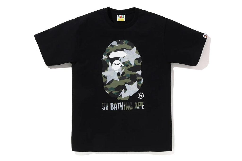 STA OVER PRINT 1ST CAMO BY BATHING APE TEE black
