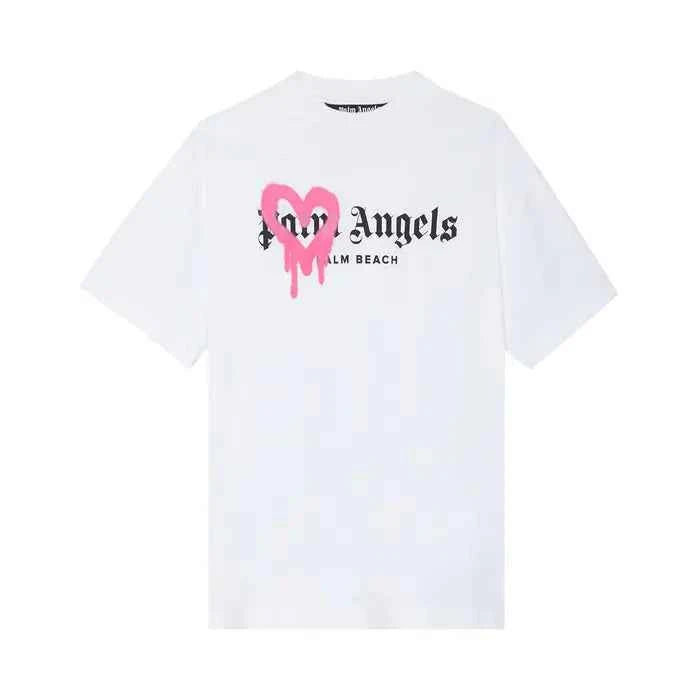 Palm Angels Beach Sprayed Tee 'White/Fuchsia'