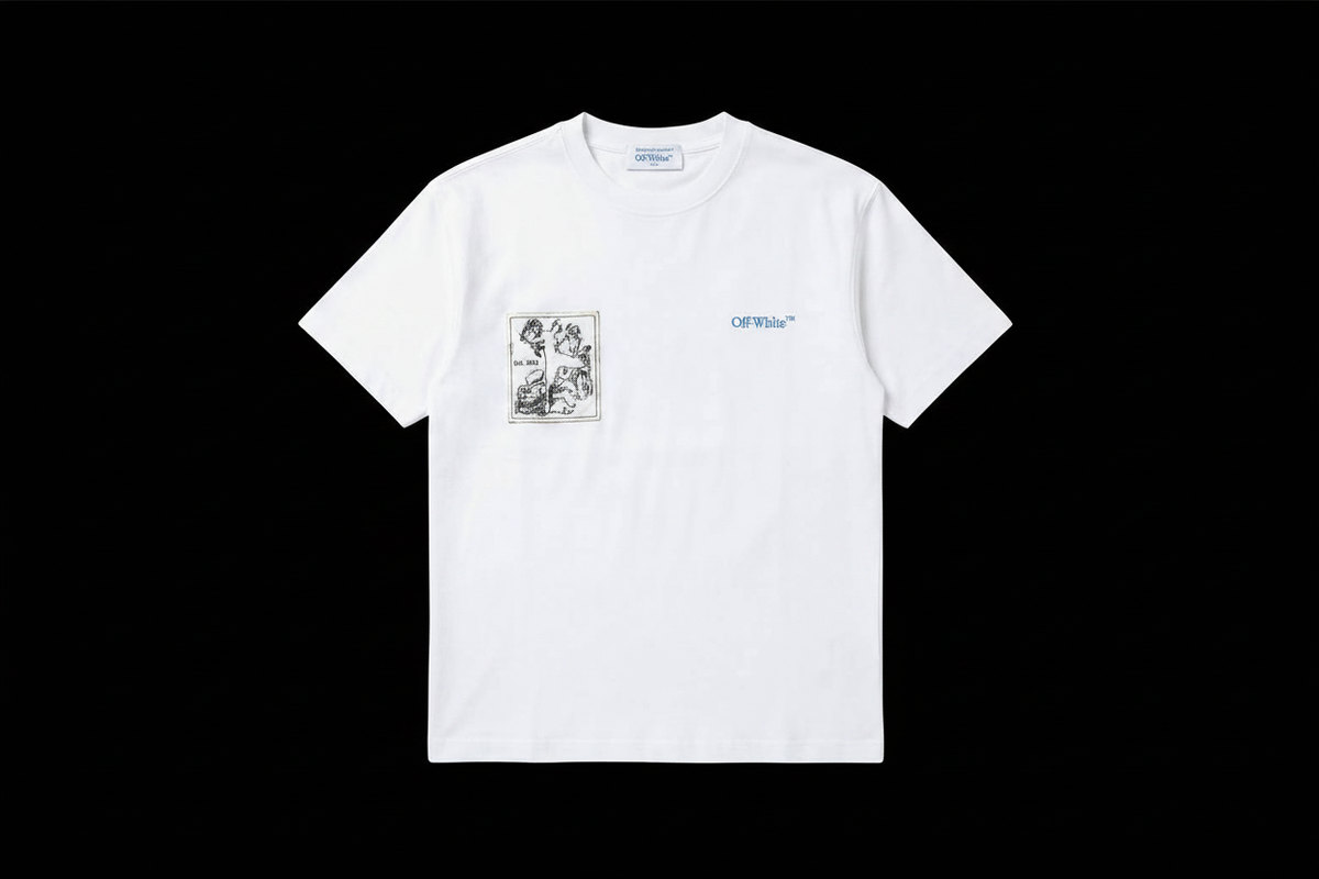 Off-White  Follow Faded Painting Skate T-shirt in Cotton