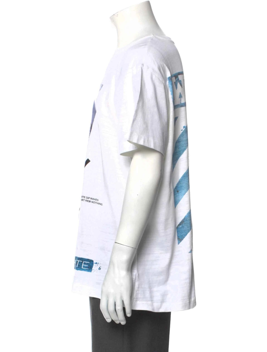 Off-White  c/o Virgil Abloh White Cap Waves Graphic Print T-Shirt