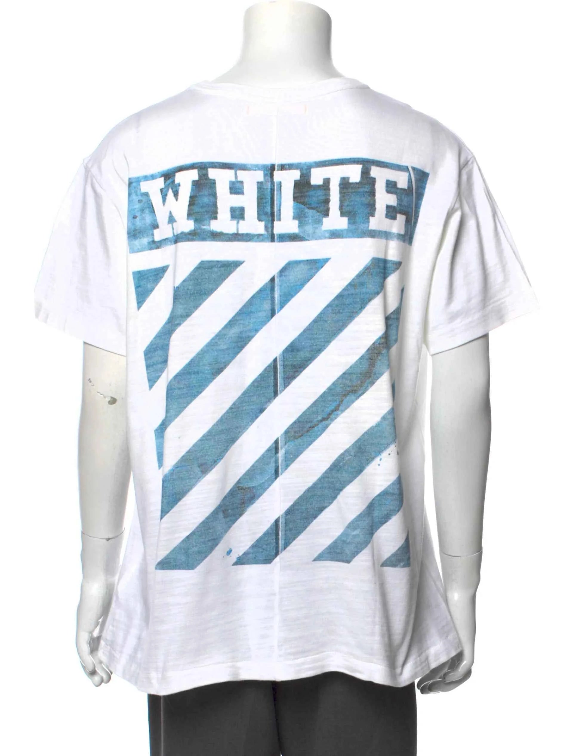 Off-White  c/o Virgil Abloh White Cap Waves Graphic Print T-Shirt