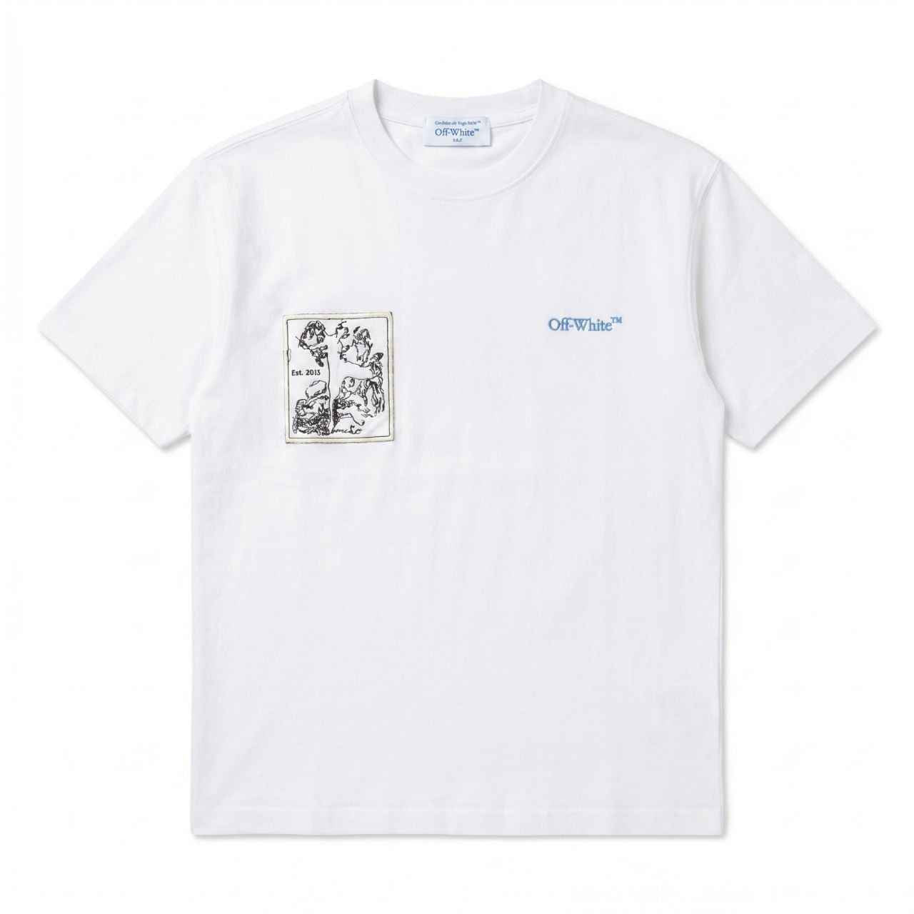 Off-White  Follow Faded Painting Skate T-shirt in Cotton white