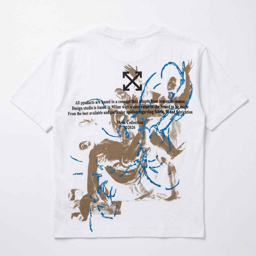 Off-White  Follow Faded Painting Skate T-shirt in Cotton white