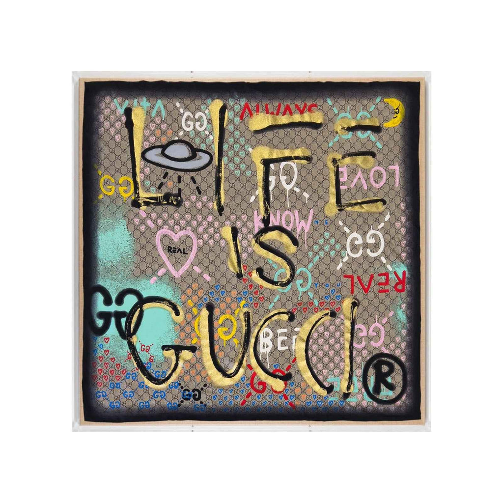 GUCCI Life Is Gucci Silk Scarf