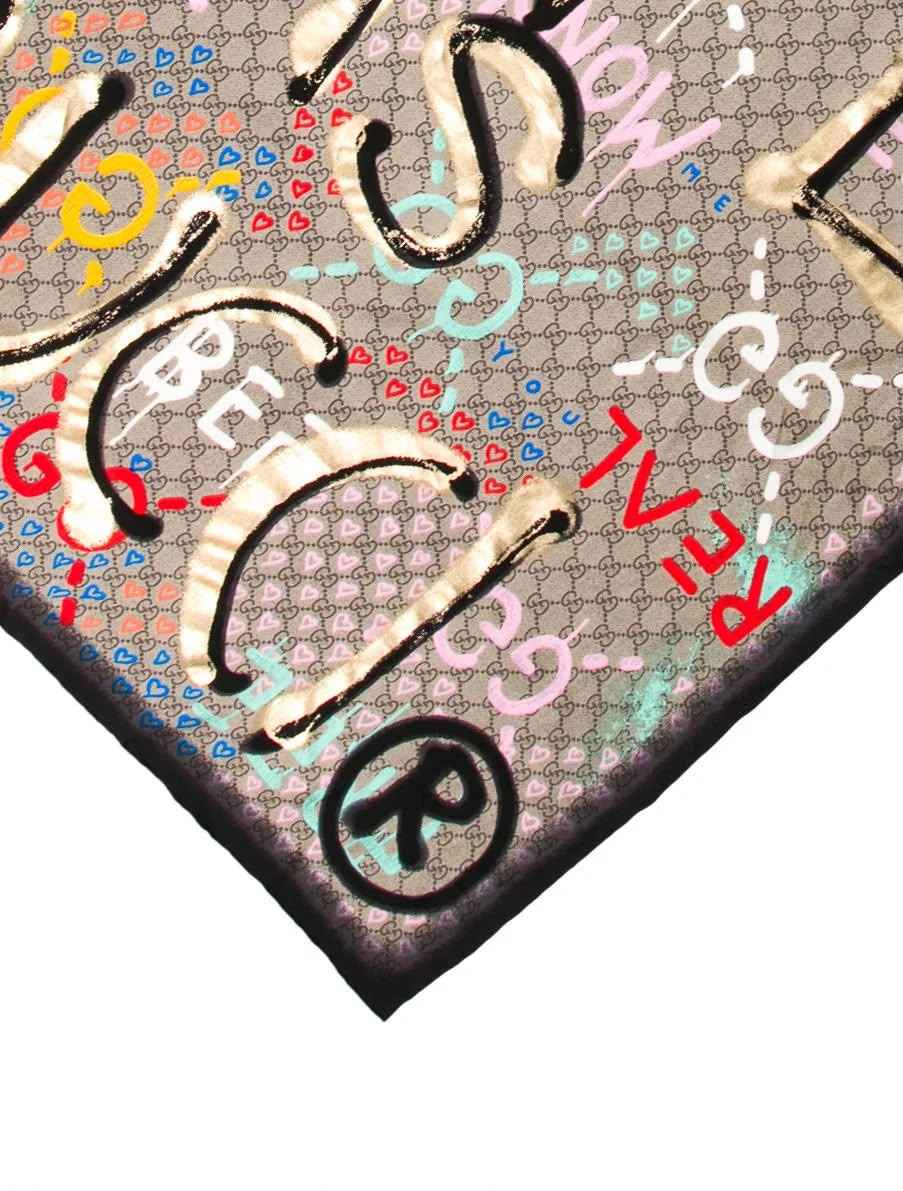 GUCCI Life Is Gucci Silk Scarf