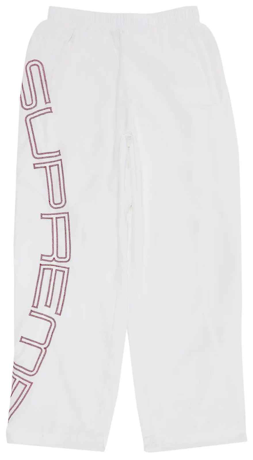 Supreme Embroidered Spellout Track Pants "White"
