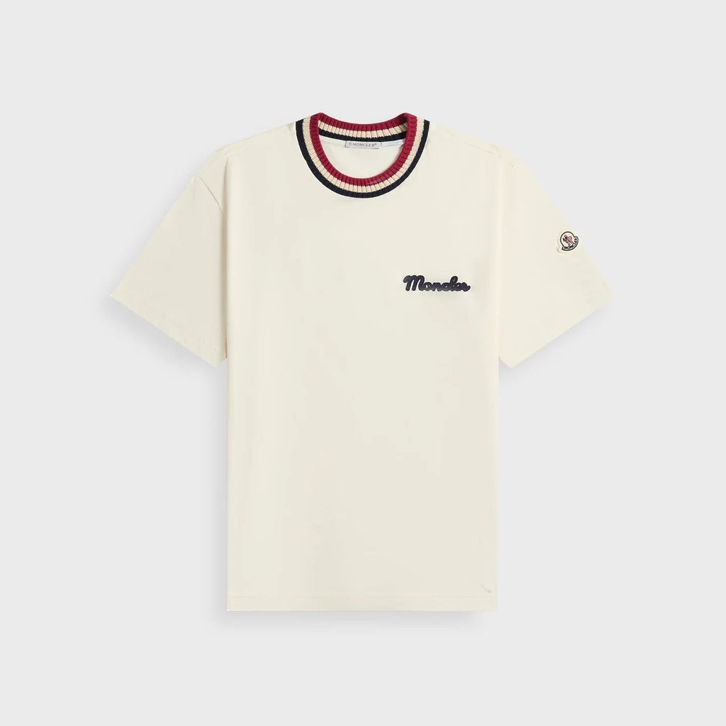 Moncler Men's Jersey Stripe-Ribbed Crewneck T-Shirt