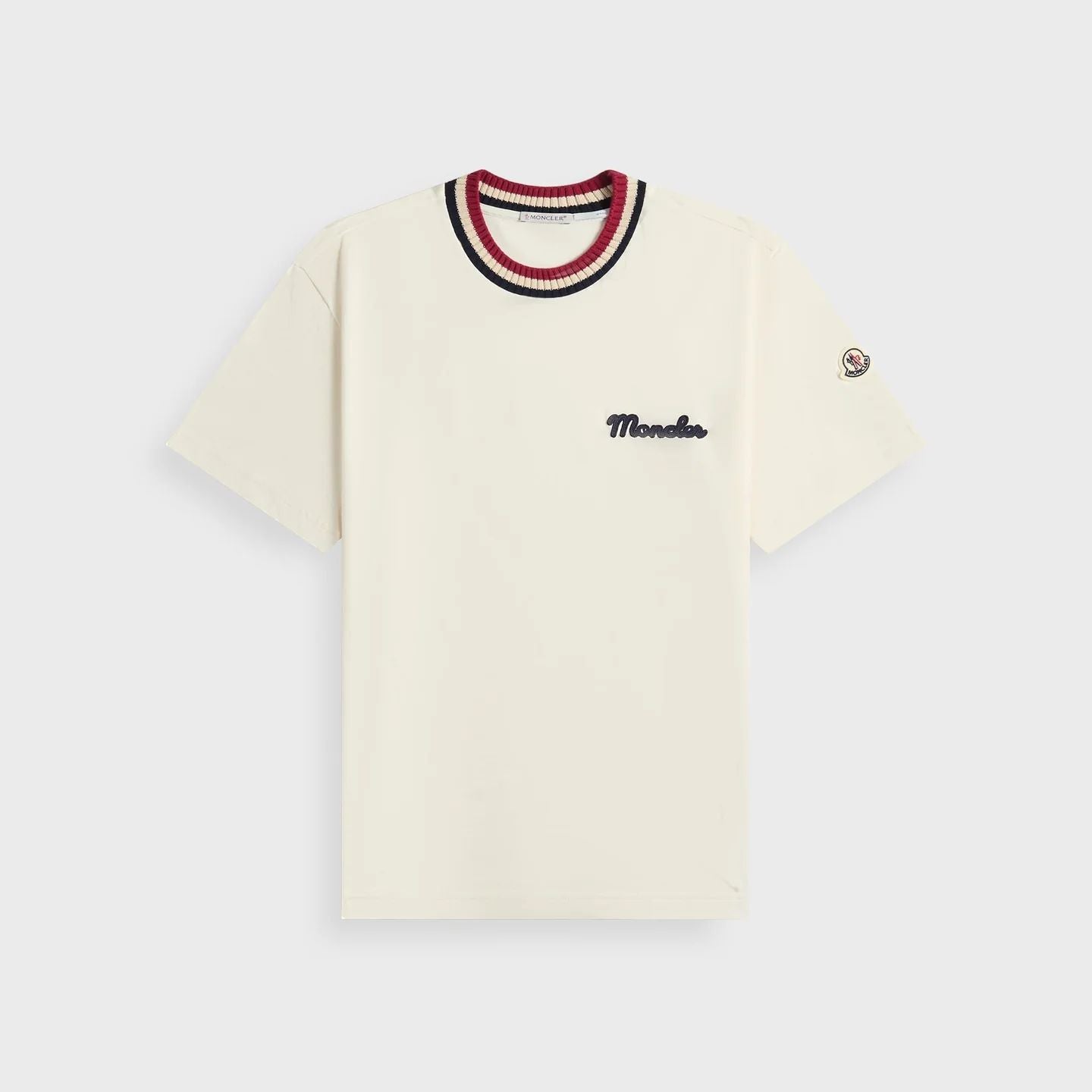 Moncler Men's Jersey Stripe-Ribbed Crewneck T-Shirt