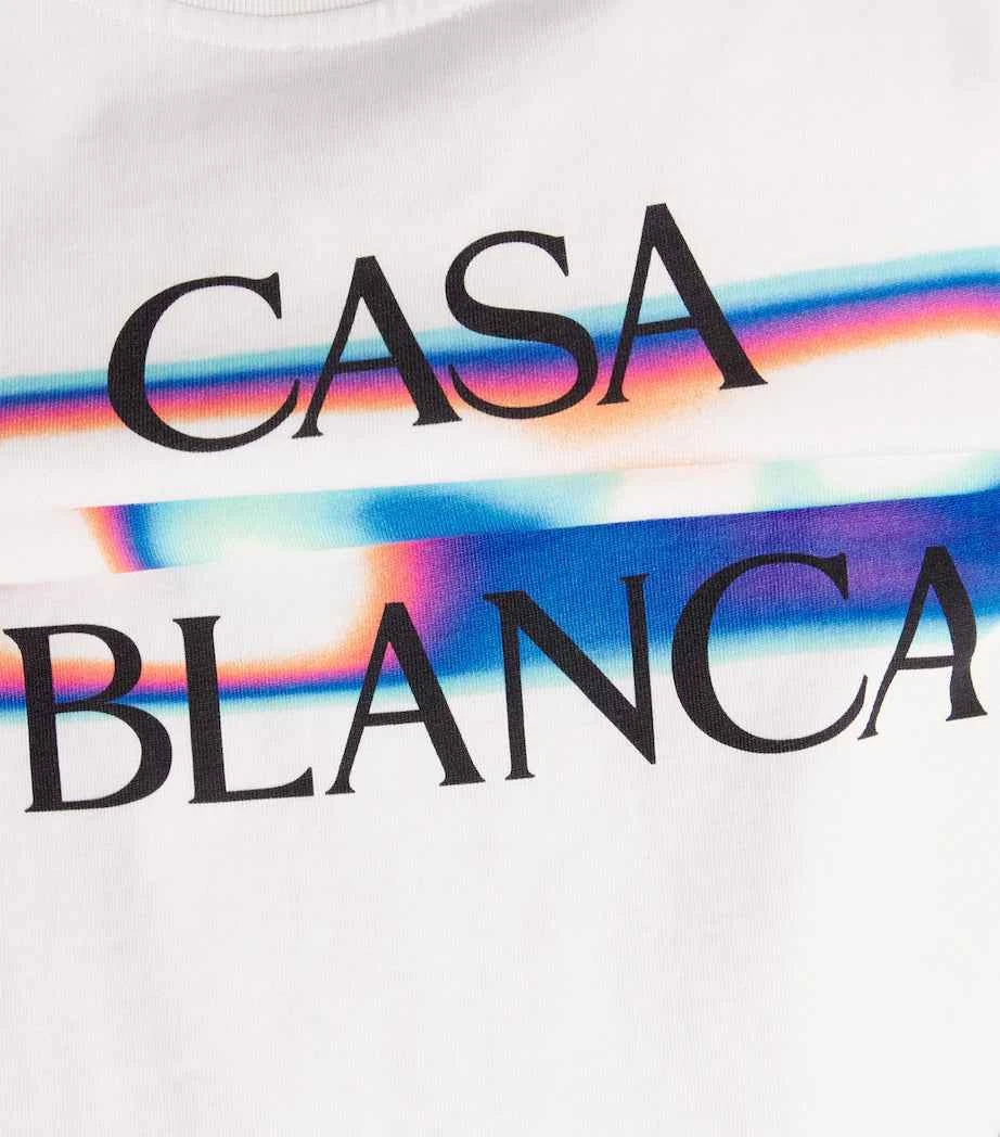 Casanblanca Men's Heat Map Cotton Logo T‑Shirt white