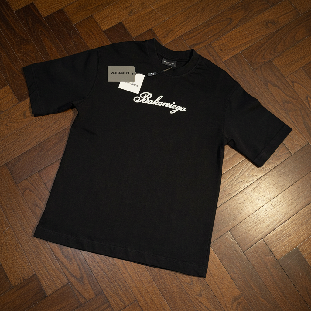 Balenciaga Script Tee - Front - Luxury Floor