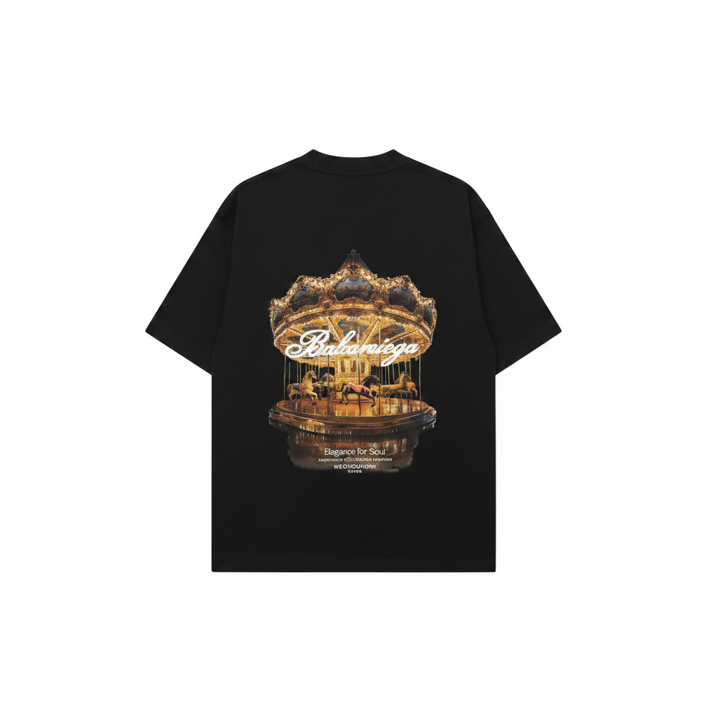 Black Balenciaga Tee - Back Product Shot