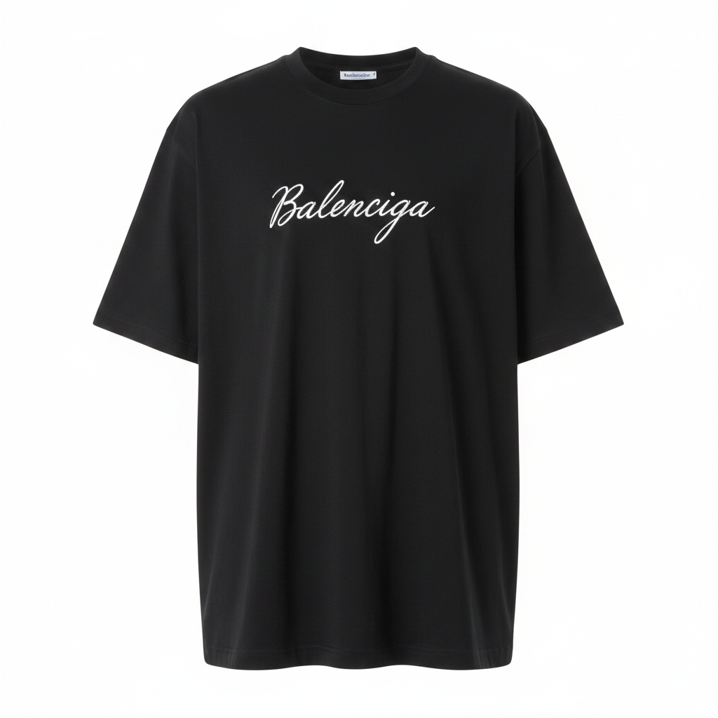 Black Balenciaga Tee - Front Product Shot