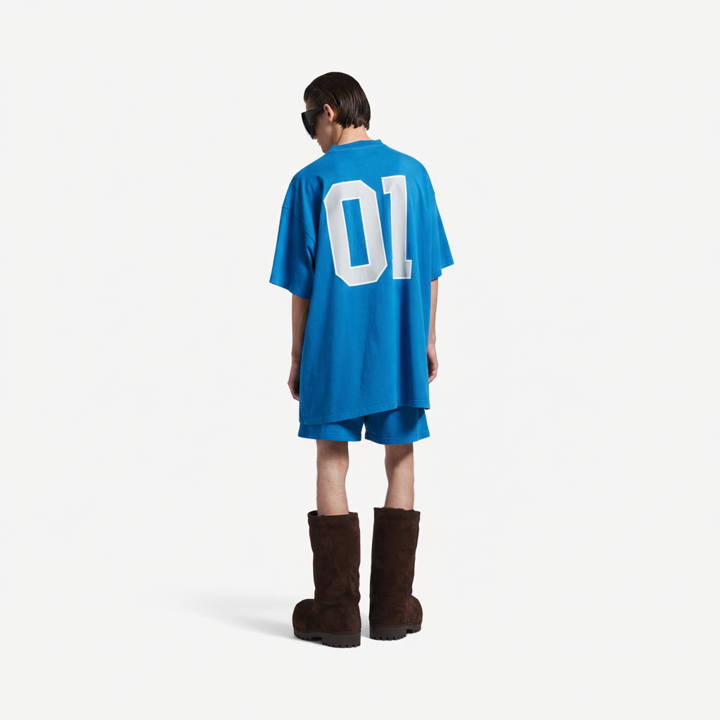 Blue Tee - Back Model