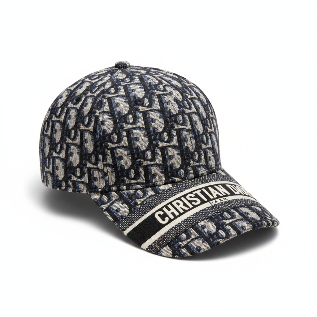 Christian Dior Oblique Cap — Navy Blue