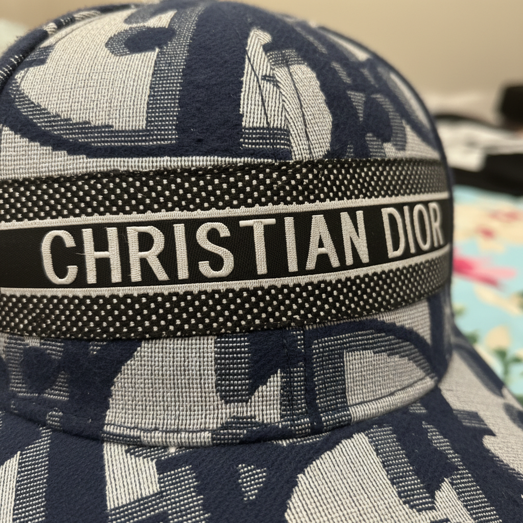 Christian Dior Oblique Cap — Navy Blue