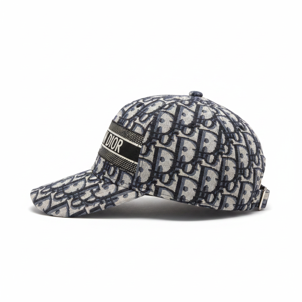Christian Dior Oblique Cap — Navy Blue