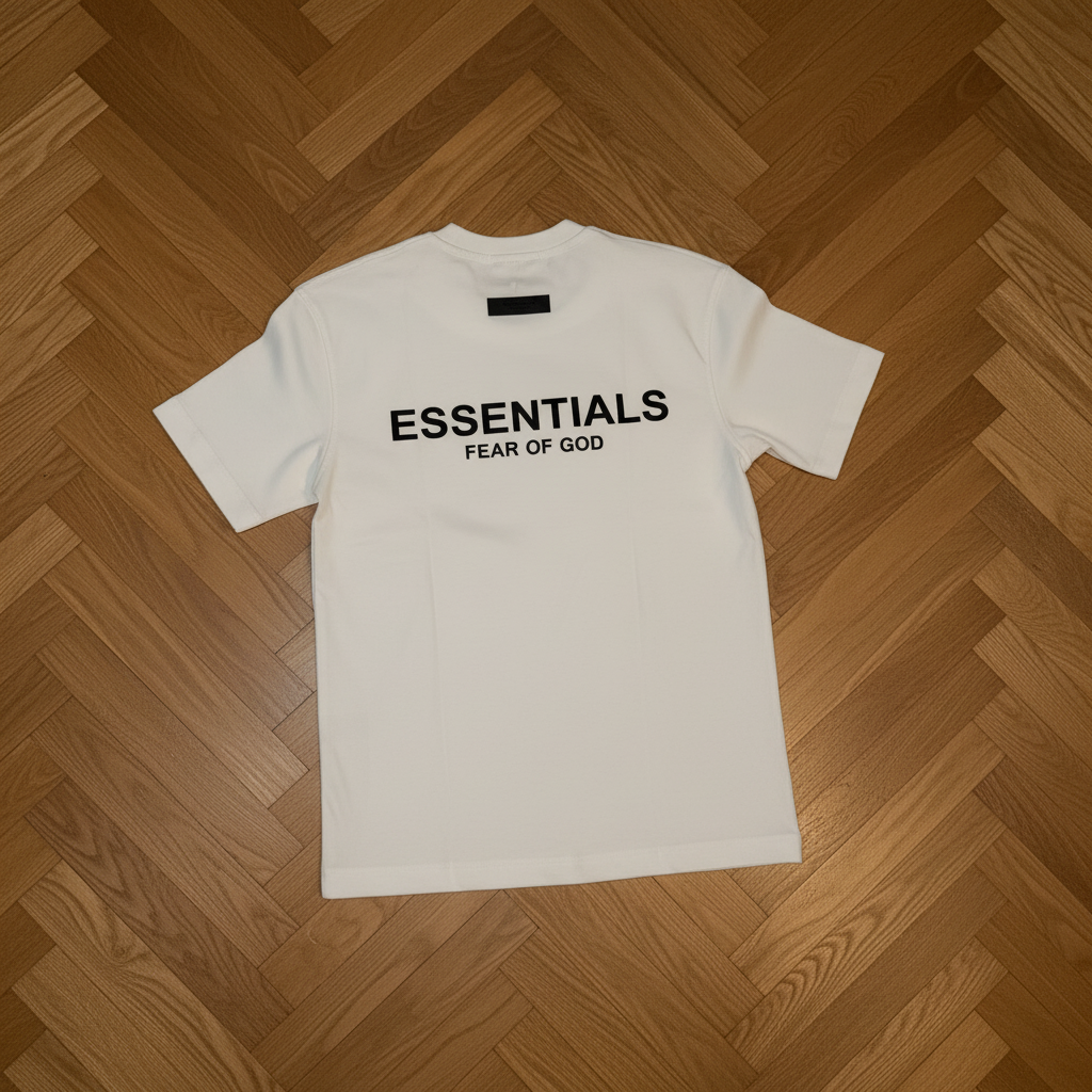 Essentials White Tee - Back - Luxury Floor