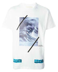 Off-White  c/o Virgil Abloh White Cap Waves Graphic Print T-Shirt