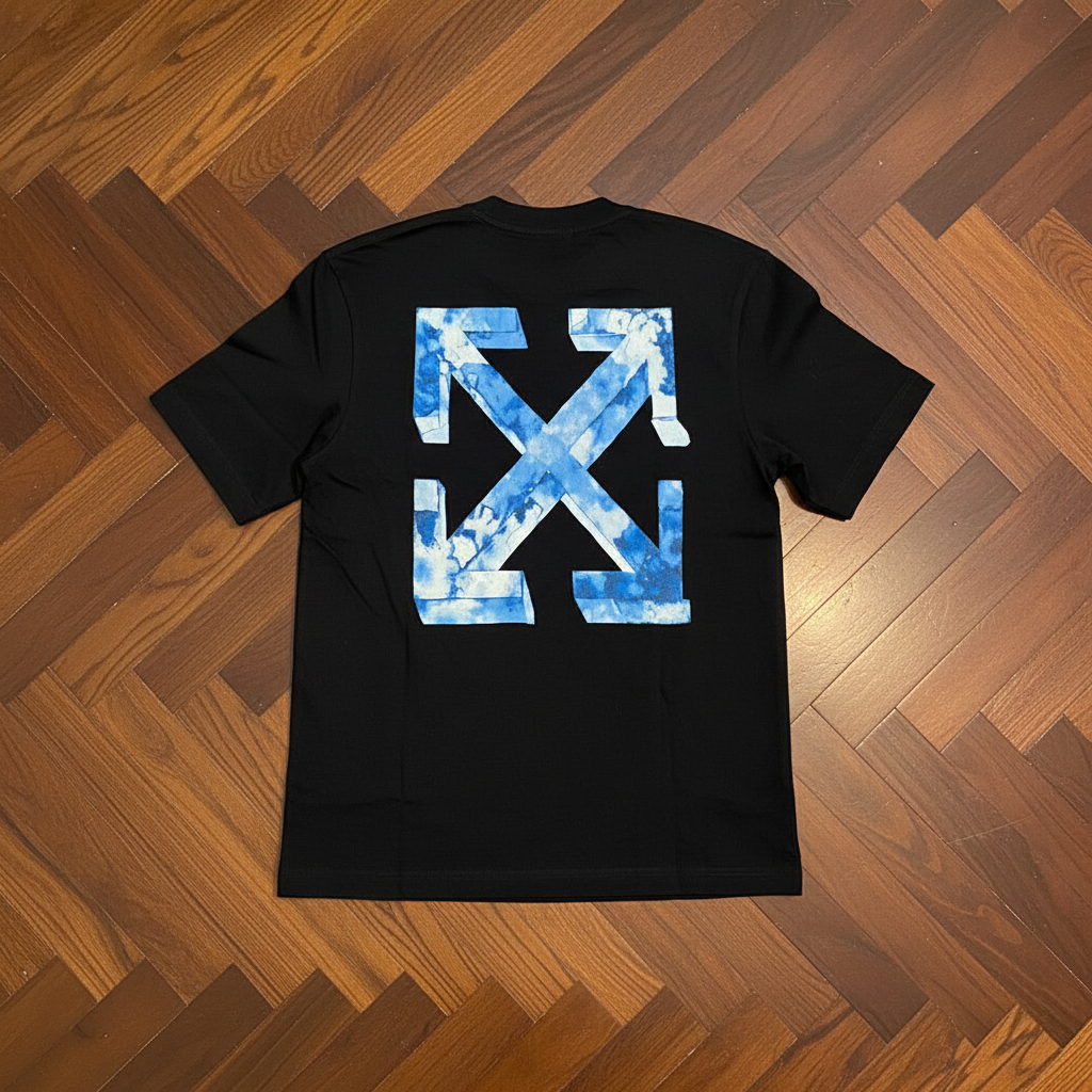Off-White Blue Tie-Dye Tee - Back