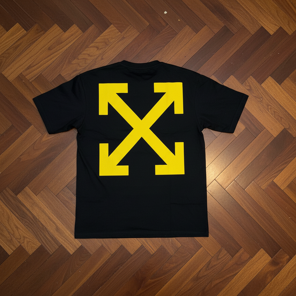 Off-White Yellow Arrow Tee Black - Back - Luxury Floor