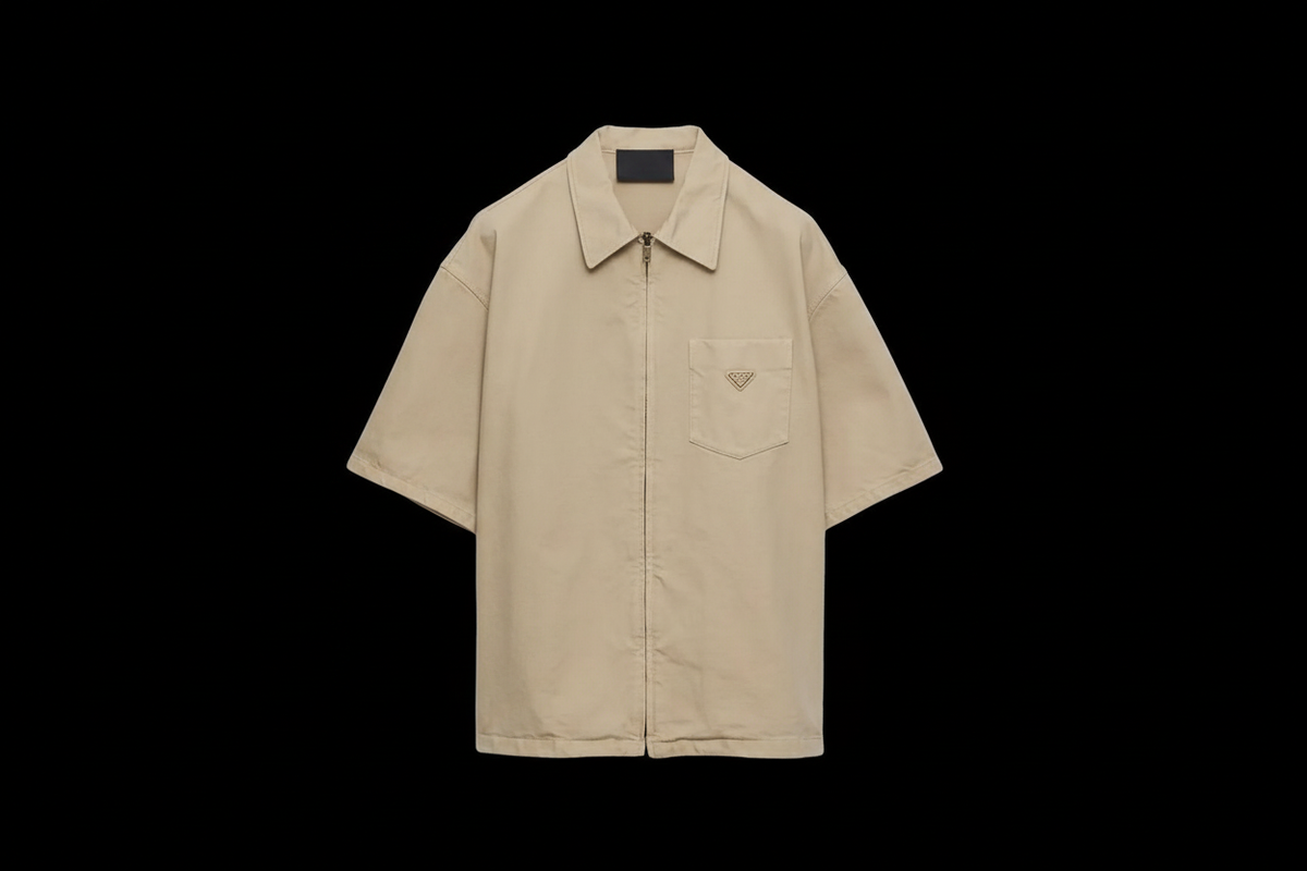 Prada Zip Shirt Black Background