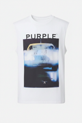 Purple Car Tee White Sleeveless Flat