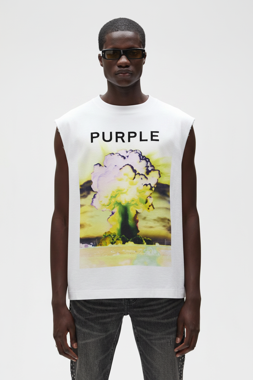 Purple Brand Mushroom Cloud Graphic Tee