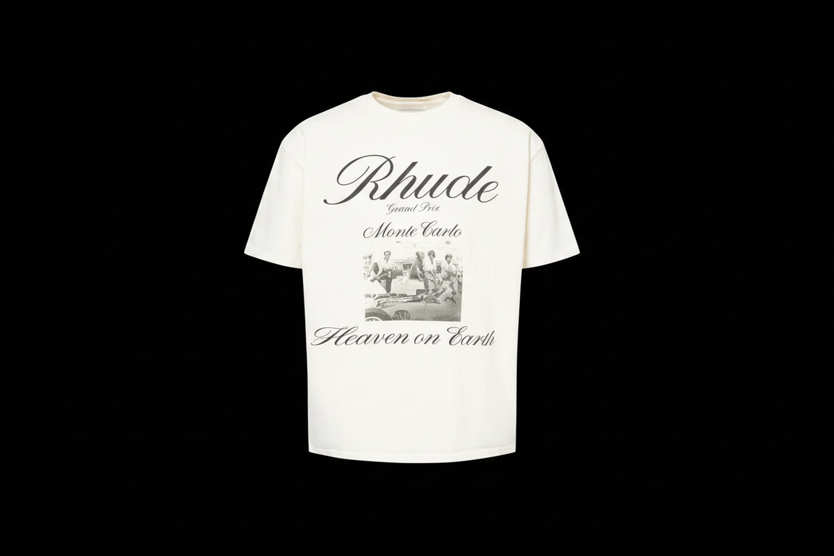 Rhude Grand Prix Tee Black Background