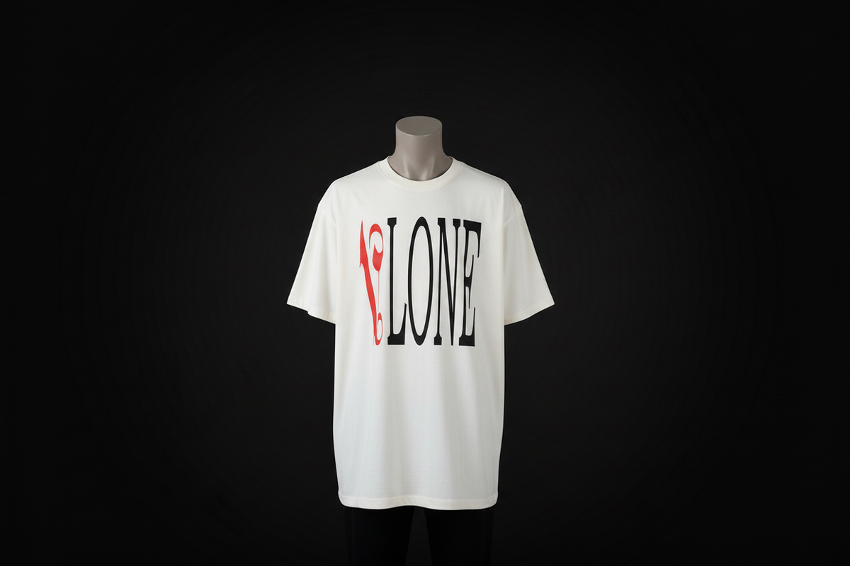 VLONE Tee Front View Black Background