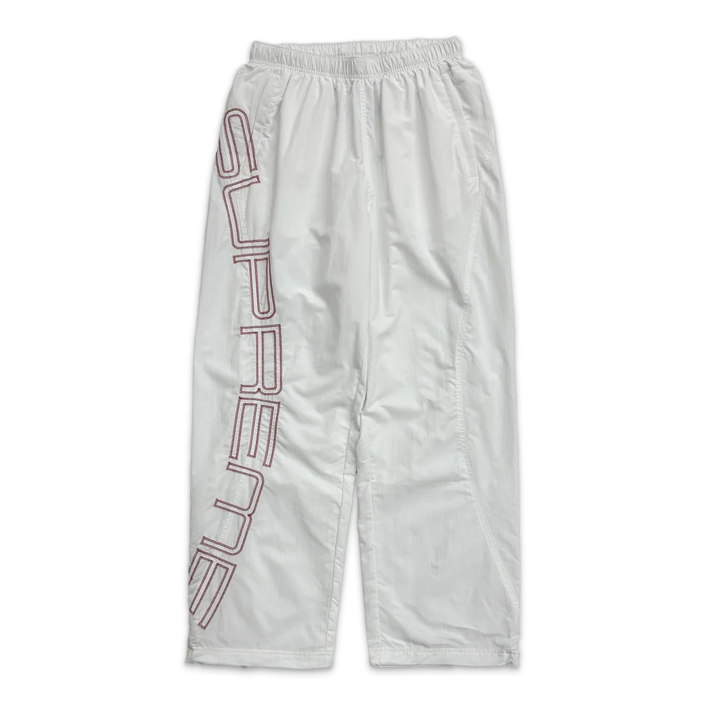 Supreme Embroidered Spellout Track Pants "White"